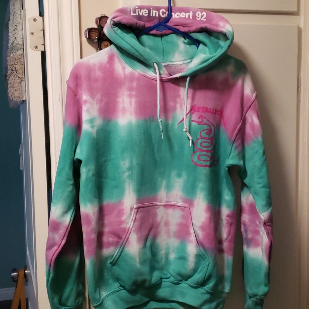 Tie dye Metallica sweatshirt hoodie 90's